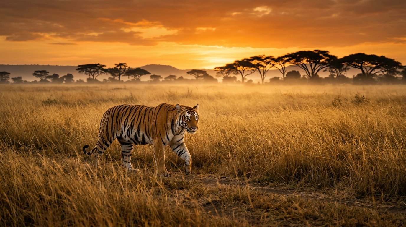 Jim Corbett savanna at dawn
